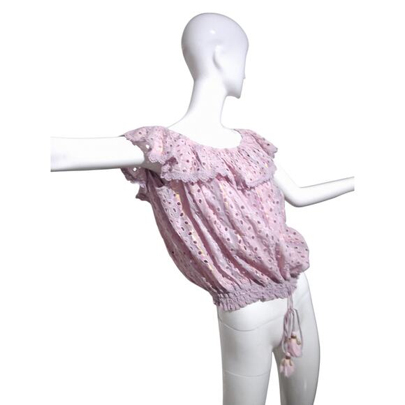 Barok Paris Women's XL Whimsical Fairycore  Eyelet Lace  Crochet Romantic Top - Picture 12 of 15